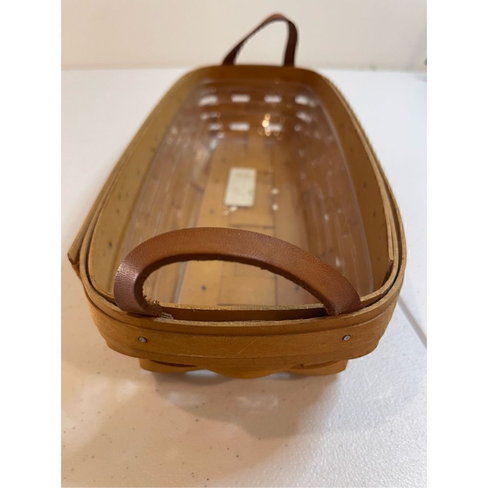 Longaberger rectangle basket from 2001 with plastic liner - Picture 6 of 8